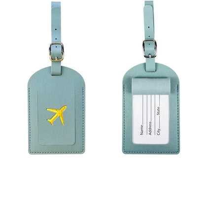 Travel Luggage Tag Essentials Women Men PU Leather  Suitcase Identifier Label Baggage Boarding Bag Tag Name ID Address Holder