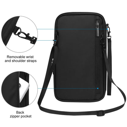 Multi Pocket Passport Bag Travel Wallet with Shoulder Strap